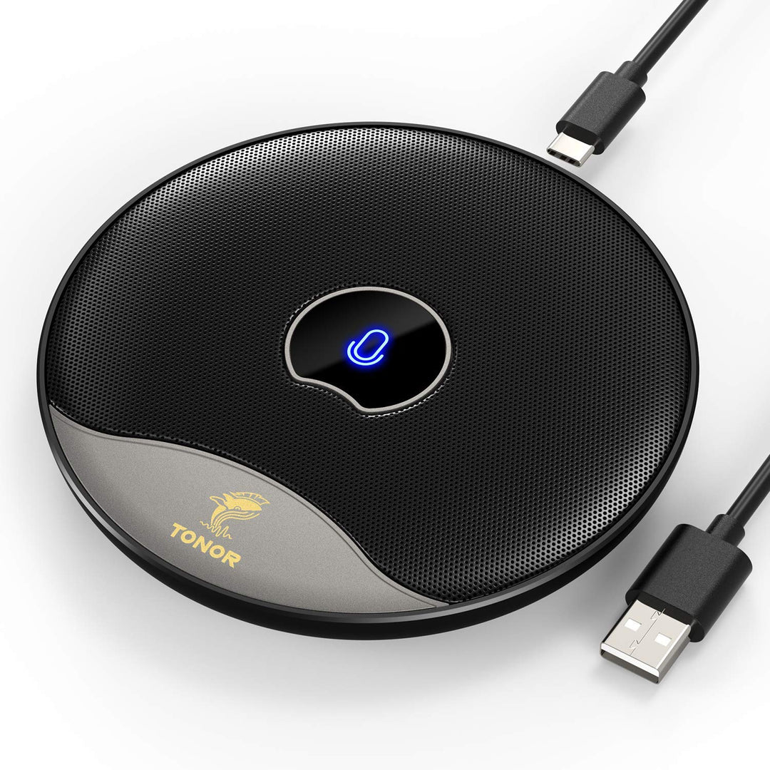 TONOR USB Konferenzmikrofon, 360 Grad omnidirektionales PC Computer Kondensator Mikrofon mit Stummsc