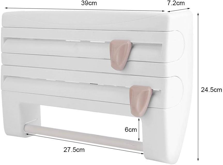 Wandrollenhalter,Papierhandtuchhalter Multifunktionale Küchenrollenhalter mit Folienschneider,Schnei