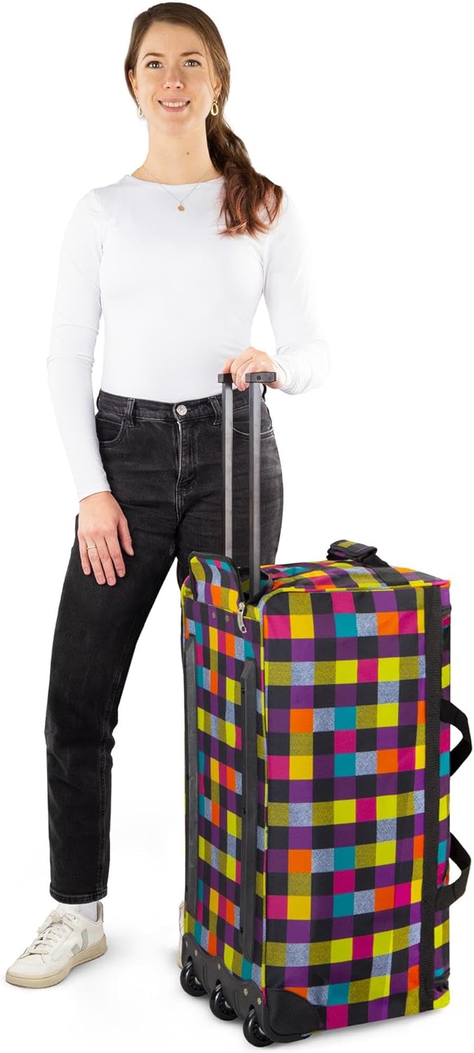 Stabile Reisetasche Trolley Big Size XL 80-150 Liter mit 2 Rollen –Robust und wasserabweisend - Leic