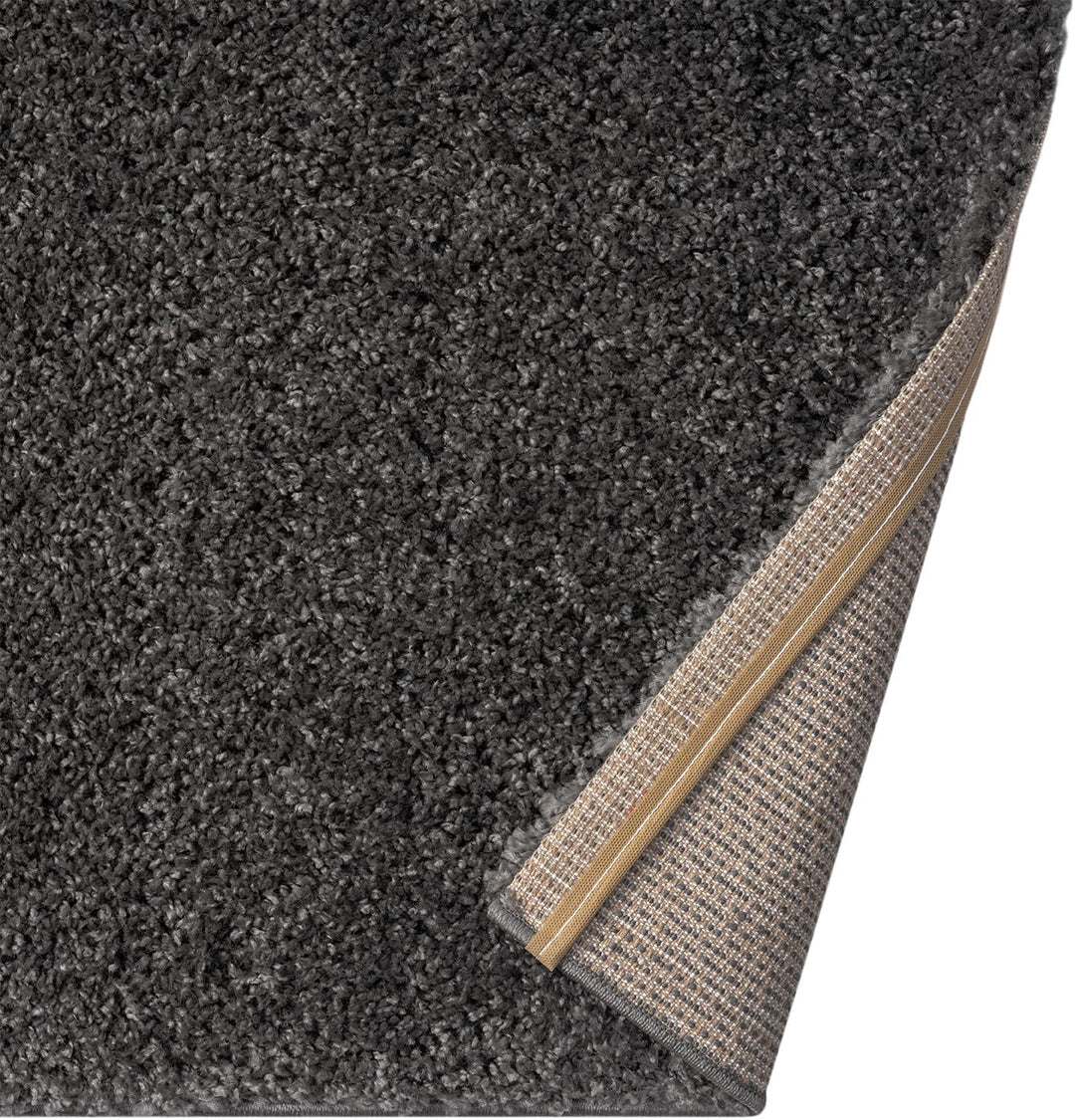 VIMODA Prime Shaggy Teppich Farbe Anthrazit Hochflor Langflor Teppiche Modern, Masse:140x200 cm Rech
