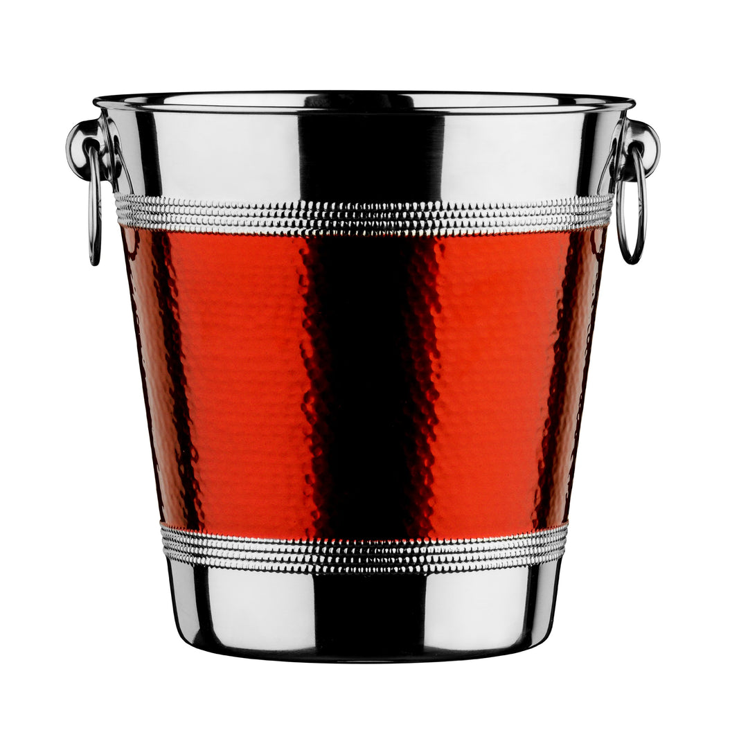 Premier Housewares Wine Bucket, Stainless Steel, Red, H20 x W20 x D20cm Rot, Rot