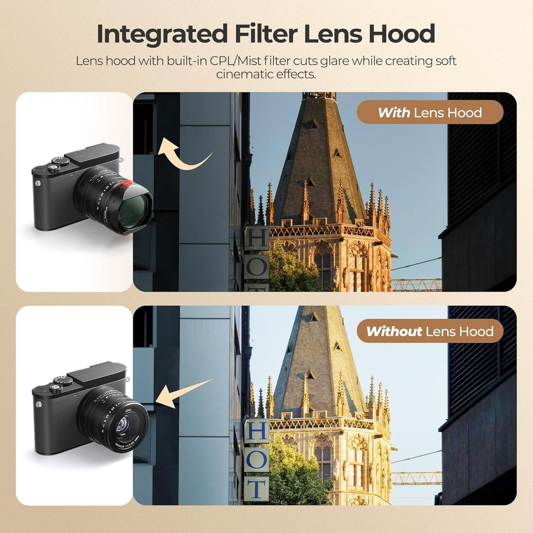 Freewell Die echte Gegenlichtblende für Leica Q3 43 - CPL/Nebelfilter, berührungslose Filterbedienun