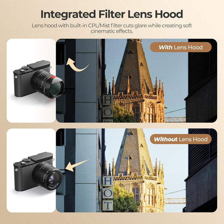 Freewell Die echte Gegenlichtblende für Leica Q3 43 - CPL/Nebelfilter, berührungslose Filterbedienun