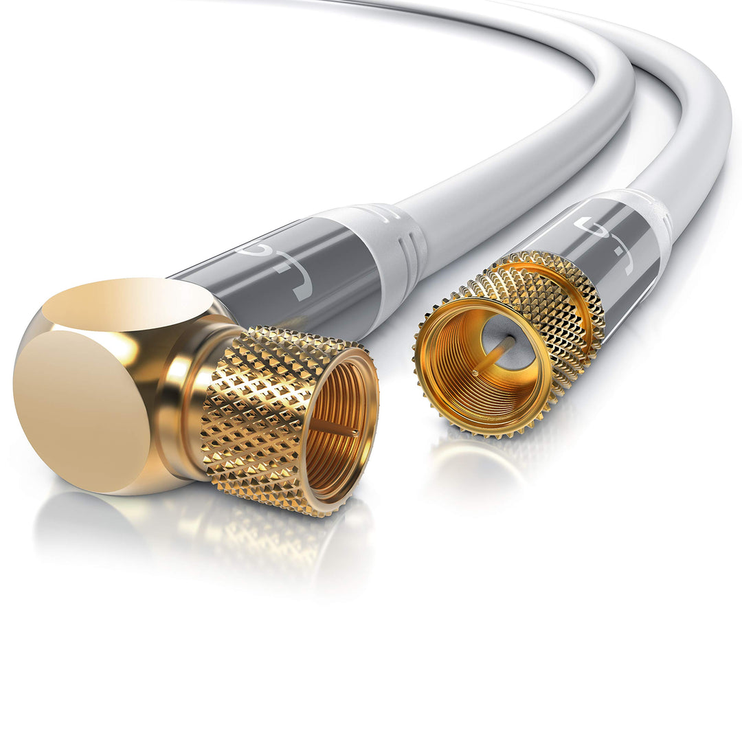 CSL - 7,5m SAT Kabel 8k 4k HDTV 90 Grad gewinkelt 135dB - Premium SAT Antennen Satellitenkabel F Ste