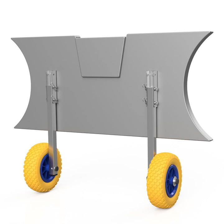 SUPROD Heckräder, Slipräder, Schlauchbooträder, Transporträder, klappbar, ET200, Edelstahl Gelb/Blau