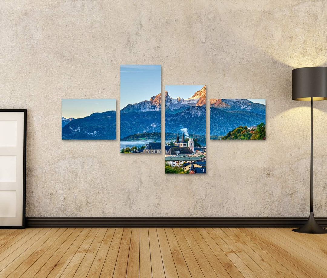 islandburner Bild auf Leinwand Berg Watzmann Stadt Berchtesgaden Bayerische Alpen Bilder Wandbilder