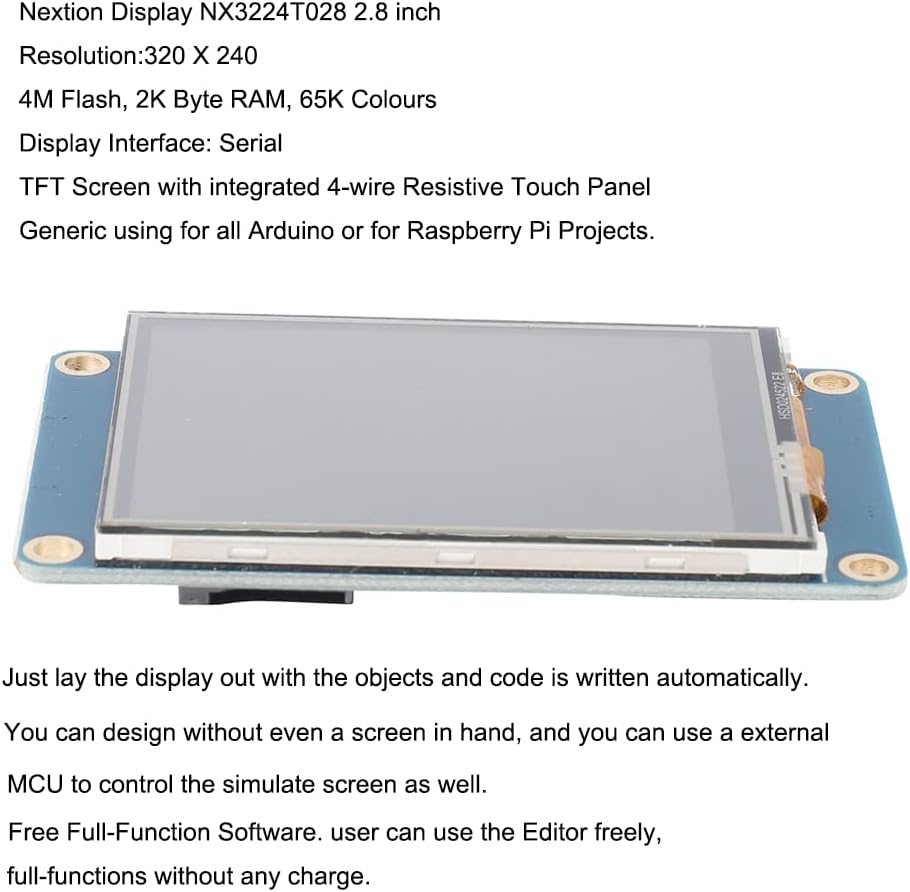 Aihasd 2.8" TFT 320X240 English Nextion HMI USART UART Serial Touch LCD Module Display Panel for Ard