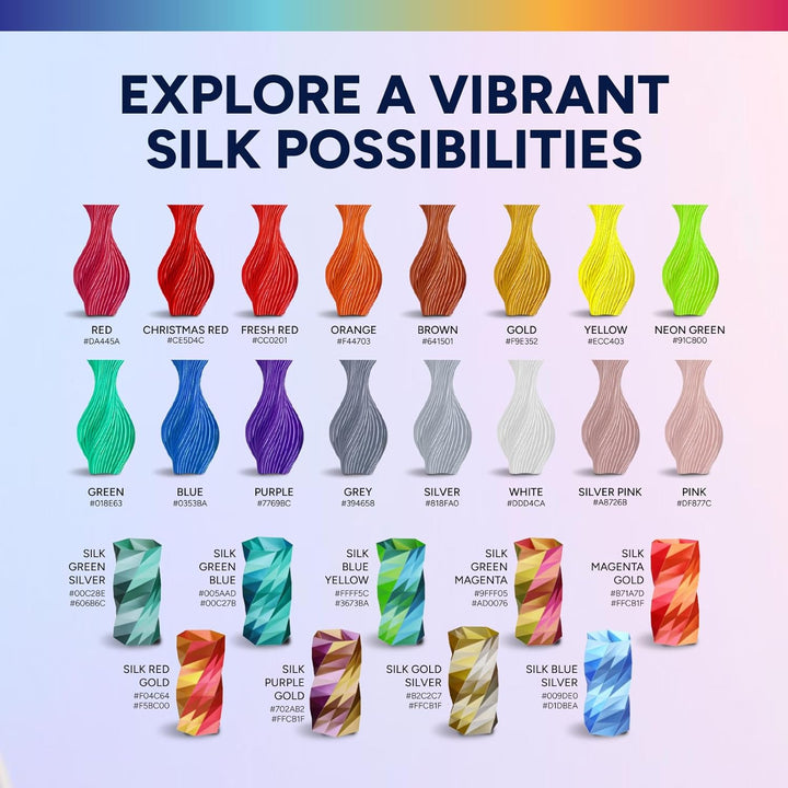 OVERTURE Silk PLA Zweifarbig Filament 1.75mm für 3D Drucker, 1kg Spule (2.2lbs), Massgenauigkeit +/-