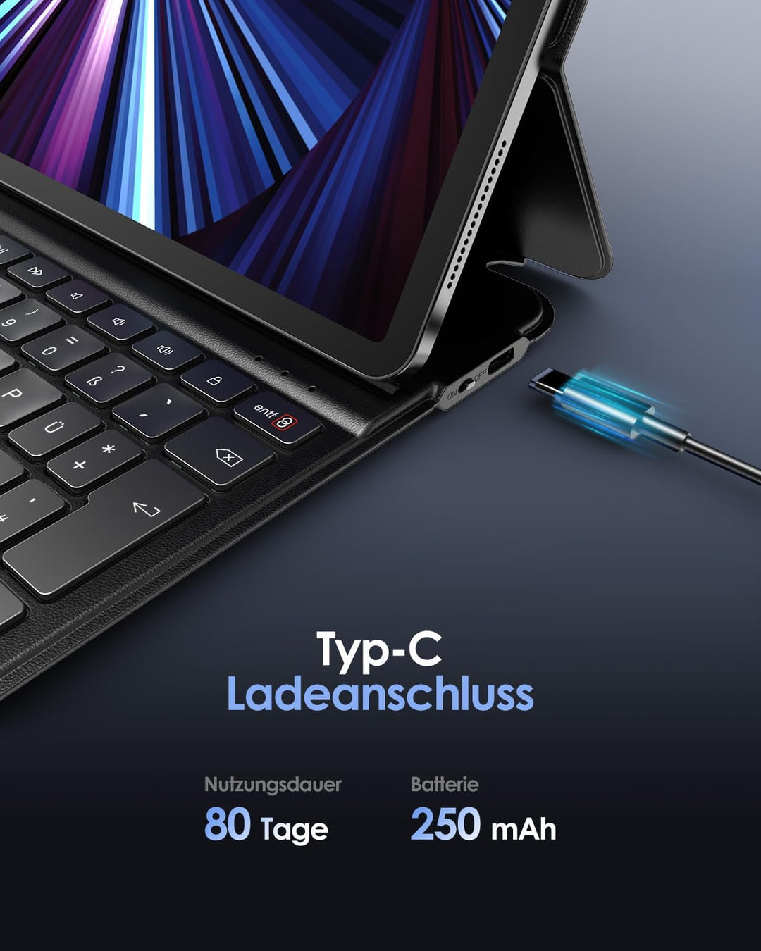 Qulose Tastatur Hülle für iPad 10. Generation 10.9 Zoll 2022, iPad 10. Generation Tastatur Hülle, Ul