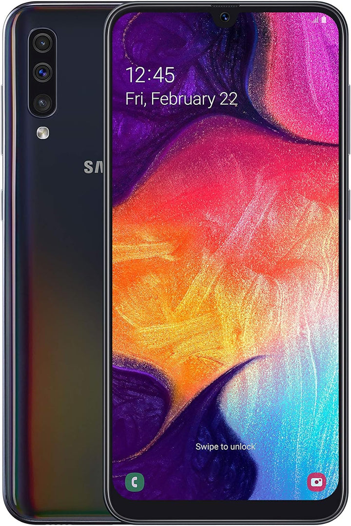 Samsung Galaxy A50 Smartphone (16.3cm (6.4 Zoll) 128GB interner Speicher, 4GB RAM, Schwarz) - Deutsc