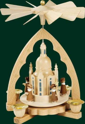 Weihnachtspyramide Erzgebirge Richard Glässer Seiffen Dresdner Frauenkirche mit Kurrrende, 16313