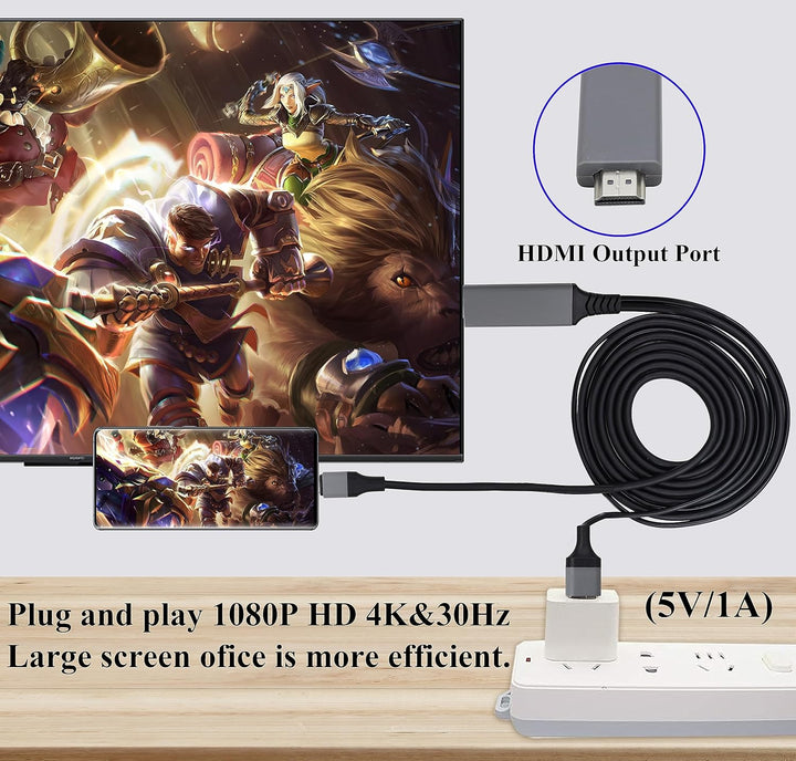 zdyCGTime 2-in-1 USB Typ C 3.1 Stecker und USB 2.0 A Stecker auf HDMI Stecker 4K@30HzHDTV Video- und