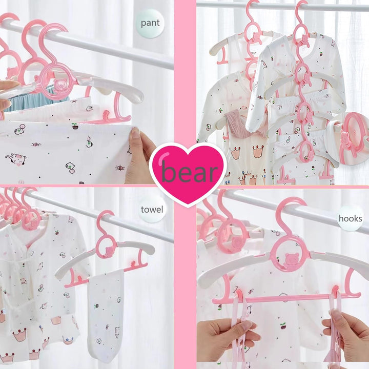 HGYZE Baby Kleiderbügel Kinder Antirutsch, 29-37cm Ausziehbare Kinderkleiderbügel mit Hosenständer,