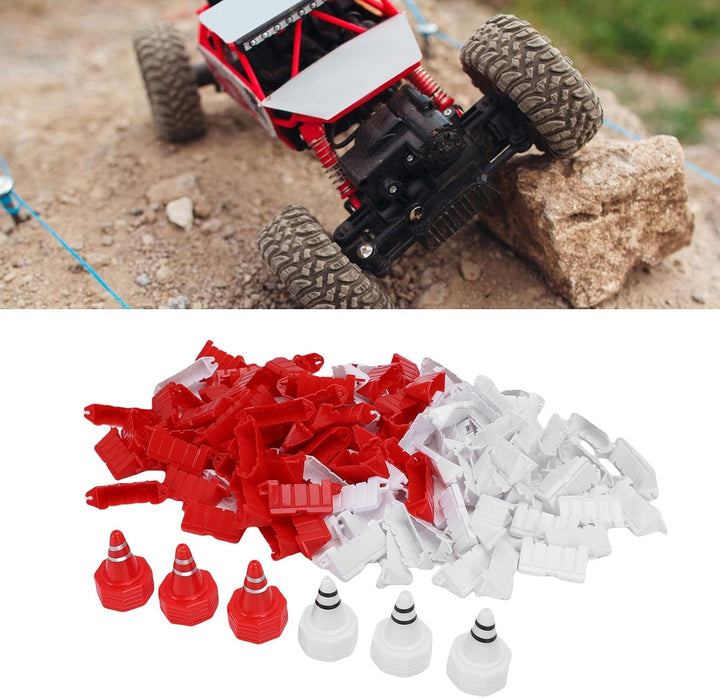 120 Stück RC-Car-Rennstrecke Drift Runway Drift Field Zaun mit 30 Stück Strassenkegeln für 1/14 1/16