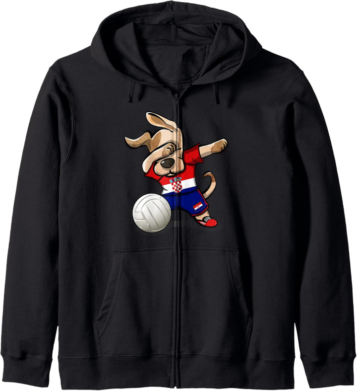 Tupfender Hund Kroatien Volleyball - Kroatische Flagge Sport Kapuzenjacke