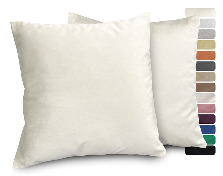 BEAUTEX Lea Samt Kissenhüllen 2er Set, Premium Kissenbezug, Sofa- und Dekokissen, Grösse und Farbe w
