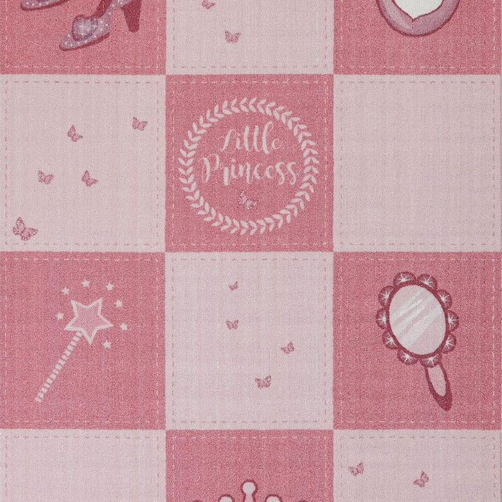 SIMPEX KinderTeppich, Prinzessin-Design, Rosa, 100 x 150 cm, Teppich für Kinder, Kinderzimmer 100 x