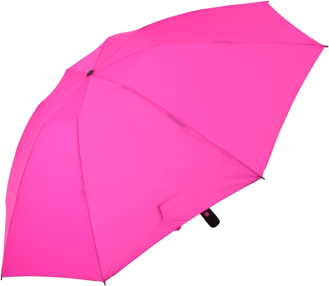 iX-brella Reverse umgekehrt öffnender Fiberglas-Taschenschirm mit farbigen Speichen - neon-pink, Neo