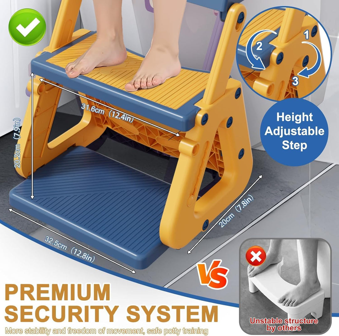 Toilettensitz Kinder mit Treppe,Stabil Kinder Toilettensitz mit Dreiecksstruktur,3 in 1 Toilettentra