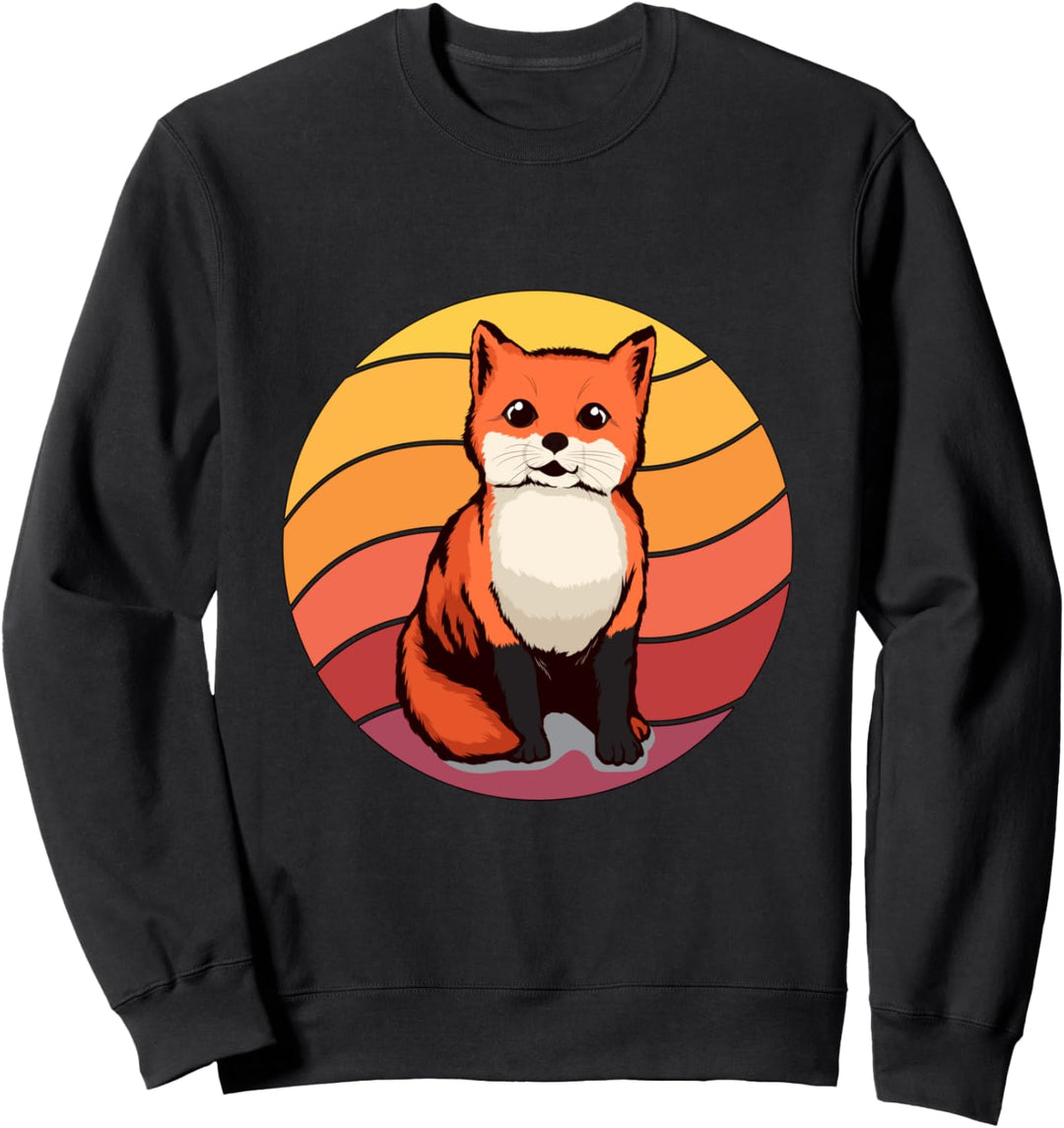 Retro Sunset Fox Fuchs Sweatshirt