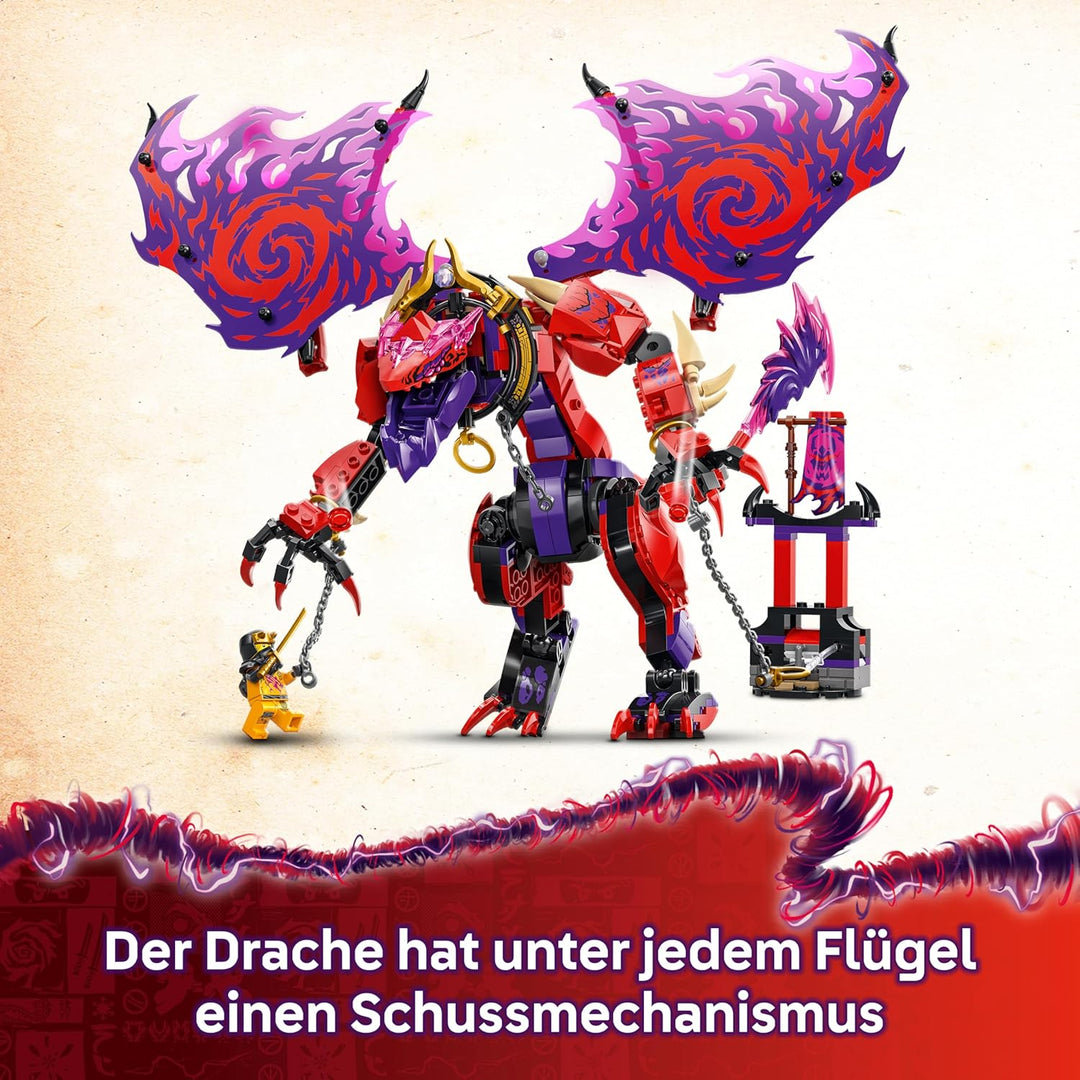 LEGO NINJAGO Chaosdrache Donnerzahn - Kinder Spielzeug - Bewegliche Actionfigur mit 6 Minifiguren (L
