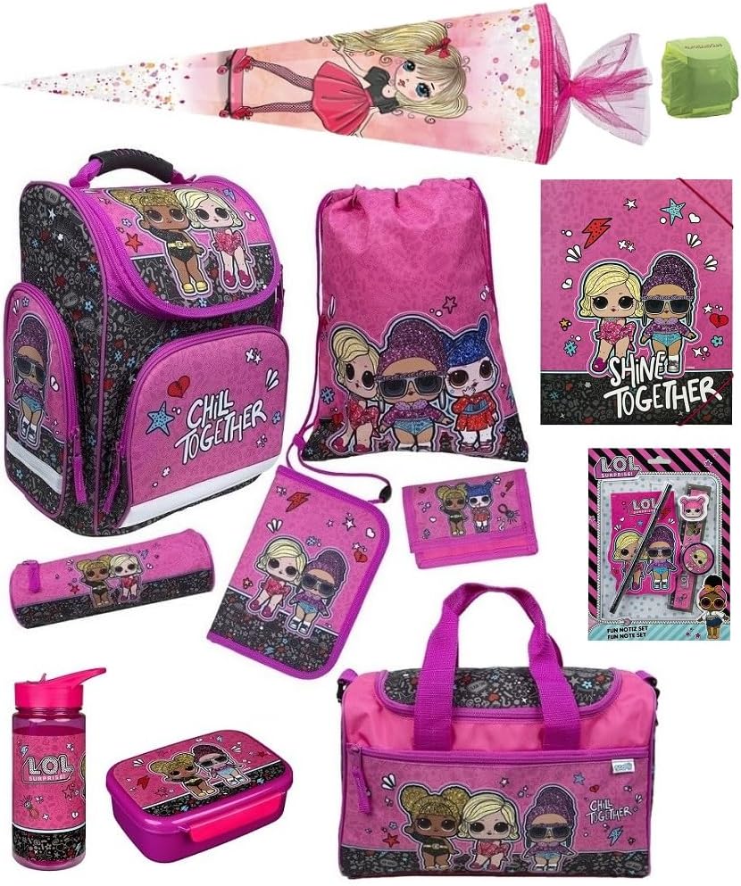 Familando LOL Surprise Schulranzen 1. Klasse für Mädchen · ergonomischer Tornister · LOL Schultasche