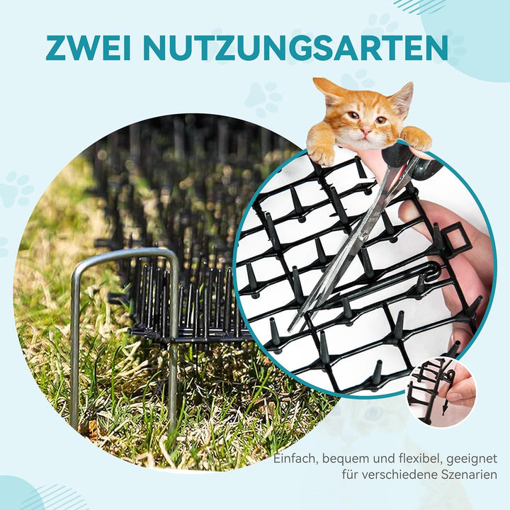 Kyrieval Dornengitter Tier-Barriere Garte Katzenabwehr Scat Spike Matte, Anti-Katzen-Netzwerk Graben