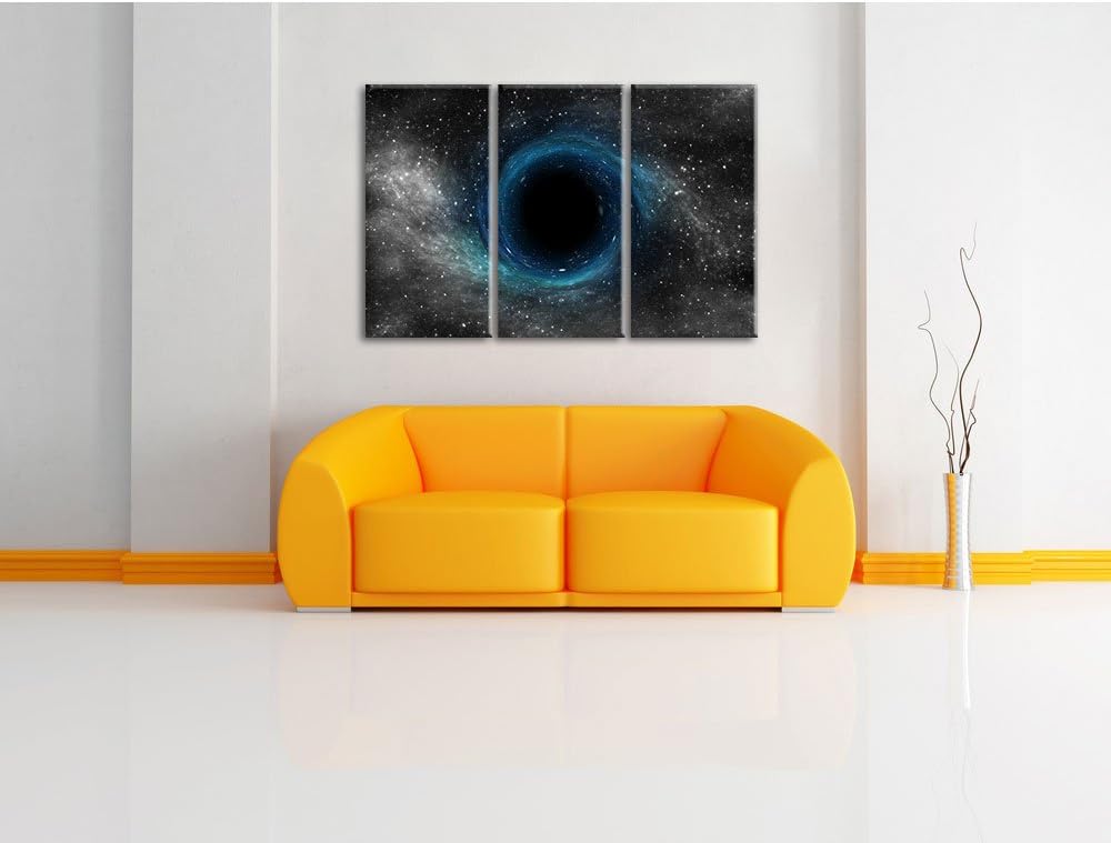 Pixxprint Schwarzes Loch im Weltall als Leinwandbild/Grösse: 3 Teilig (120x80 cm) cm/Wandbild/Kunstd