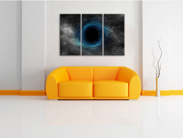 Pixxprint Schwarzes Loch im Weltall als Leinwandbild/Grösse: 3 Teilig (120x80 cm) cm/Wandbild/Kunstd