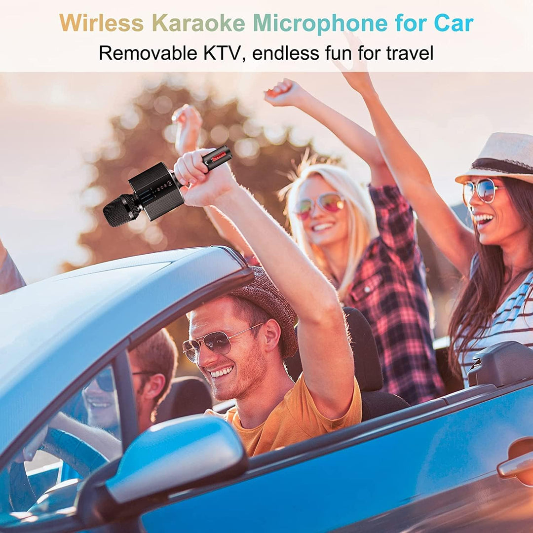 BONAOK Karaoke Mikrofon,Tragbares Kabelloses Bluetooth Karaoke Mikrofon System für Partys im Auto zu
