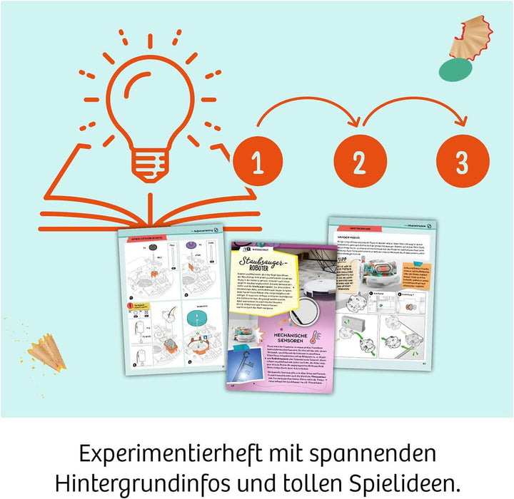 KOSMOS 621322 Dusty - Dein saugstarker Robo-Helfer, Staubsaugerroboter für Kinder, Experimentierkast