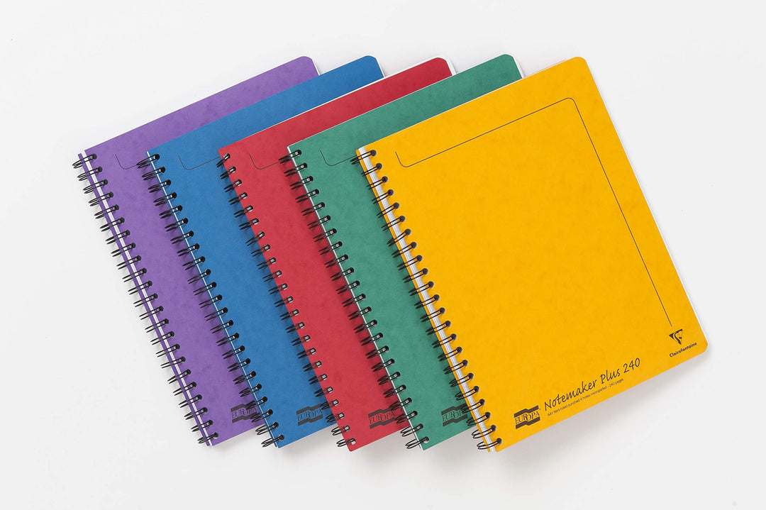 Clairefontaine 482/1124Z - Packung mit 5 Notizheften Notemakers Europa, mit Spiralbindung 120 Blatt