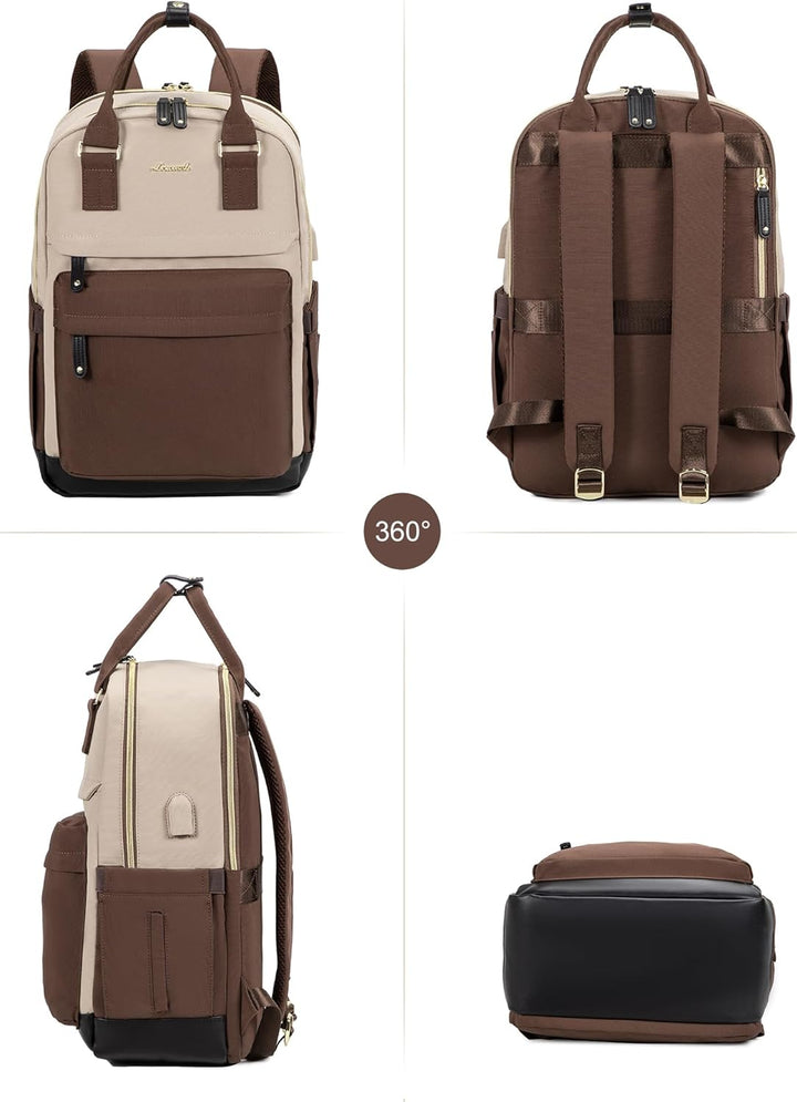 LOVEVOOK Arbeitstasche Reiserucksack Damen, 15,6 Zoll Laptop Backpack Women Wasserdicht, Schulrucksa
