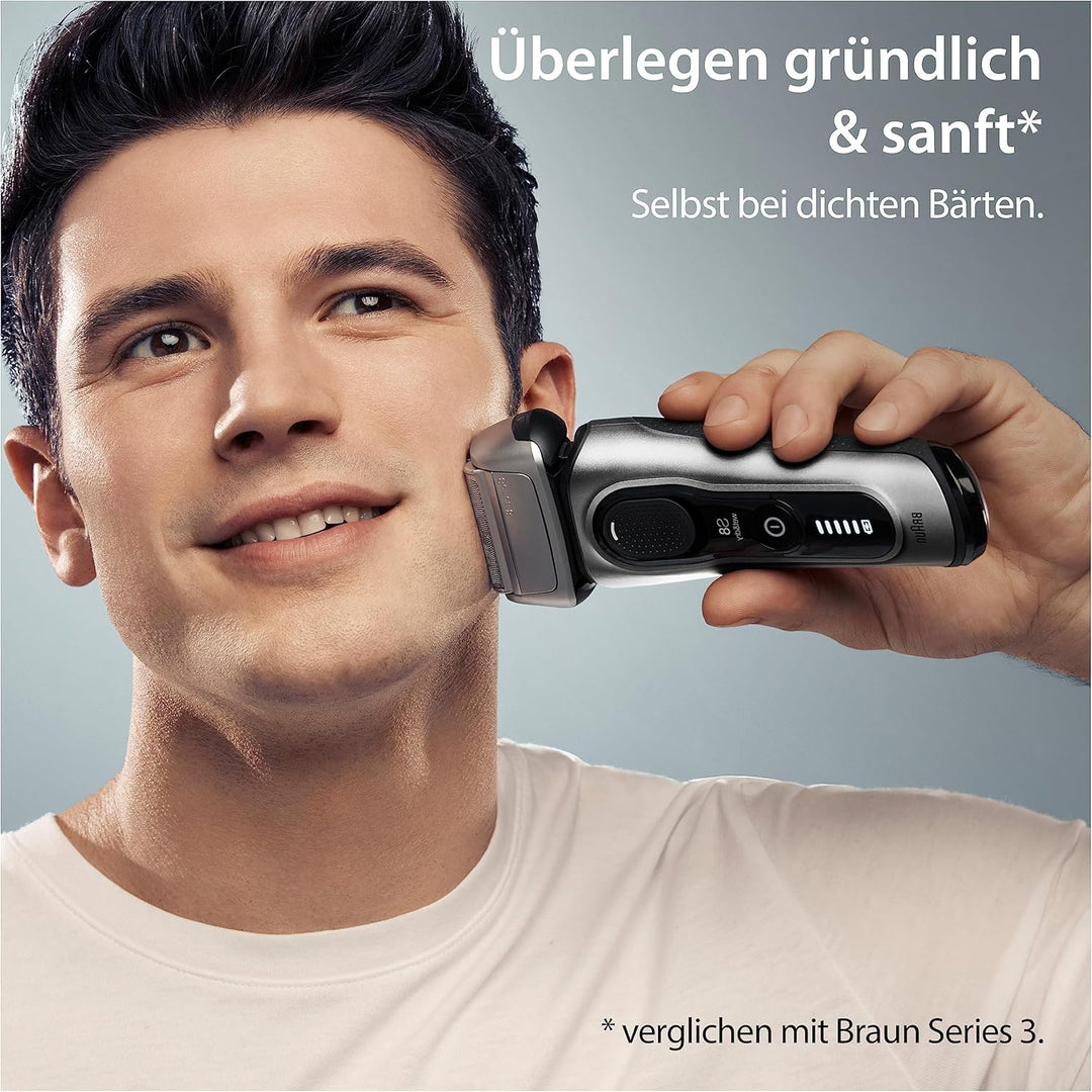 Braun Series 8 Rasierer Herren Elektrisch mit 4+1 Scherkopf, Elektrorasierer, Präzisions-Langhaarsch
