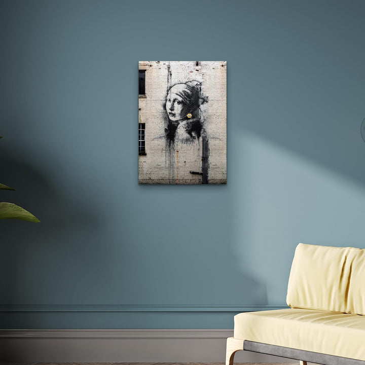 Giallobus - Gemälde - Banksy - - Standardleinwand - 50x70-26 - Das Mädchen mit dem Perlenohrring - B