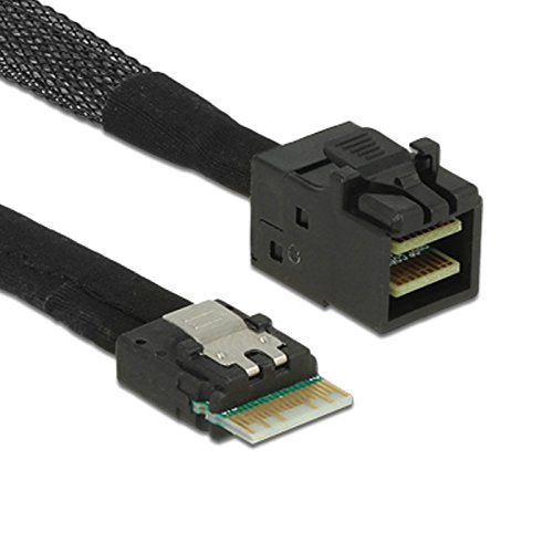 Xiwai Slimline SAS 4.0 SFF-8654 4i 38pin Host auf HD Mini SAS 4i SFF-8643 36pin Zielkabel, 50 cm