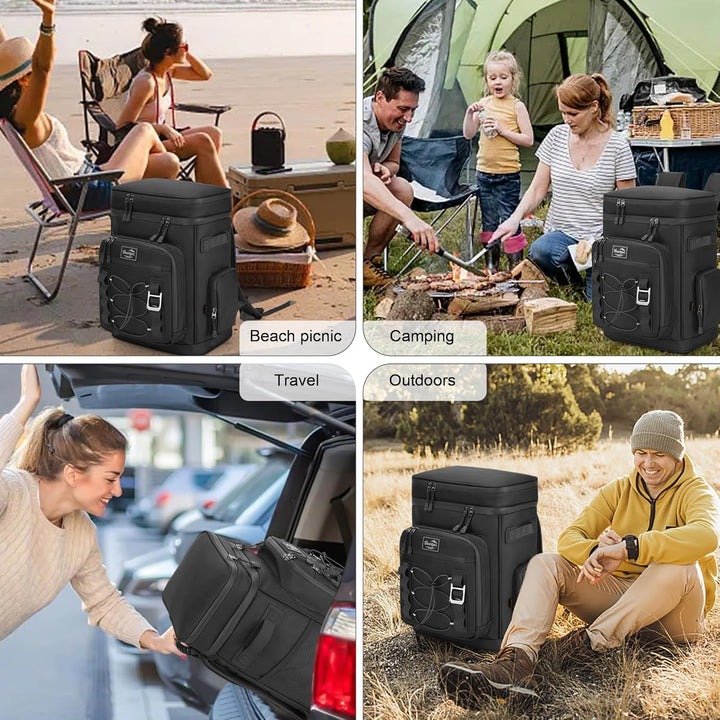 Kühlrucksack, 30L Grosse Thermo Kühltasche Rucksack, Wasserdicht Picknickrucksack Gross für Strand,