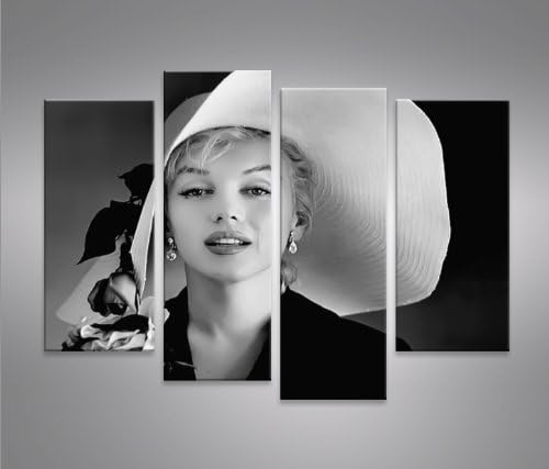 islandburner Bild Bilder auf Leinwand Marilyn Monroe V7 4er XXL Poster Leinwandbild Wandbild Dekoart