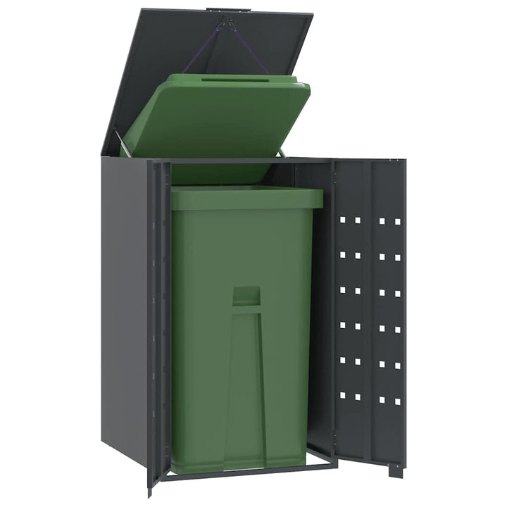 Mülltonnenbox für 1 Tonne Anthrazit 69x79x117 cm Stahl Leichtgewichtige Behälter 1 Fässer Anthrazit,
