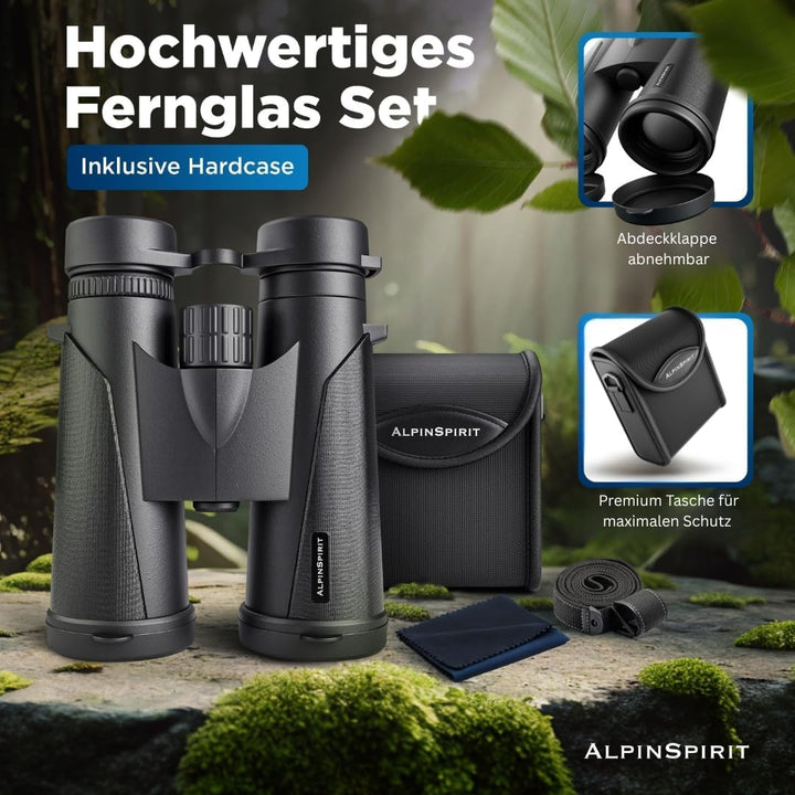 Fernglas 10x42 inkl. Tasche & Zubehör (Testsieger) – mit Nitrogenfüllung - kompaktes & leichtes Fern