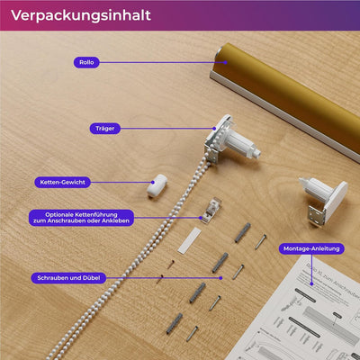 schattenfreu.de Rollo XL nach Mass | Zum Anschrauben an der Wand oder Decke | Lichtdurchlässig | Für