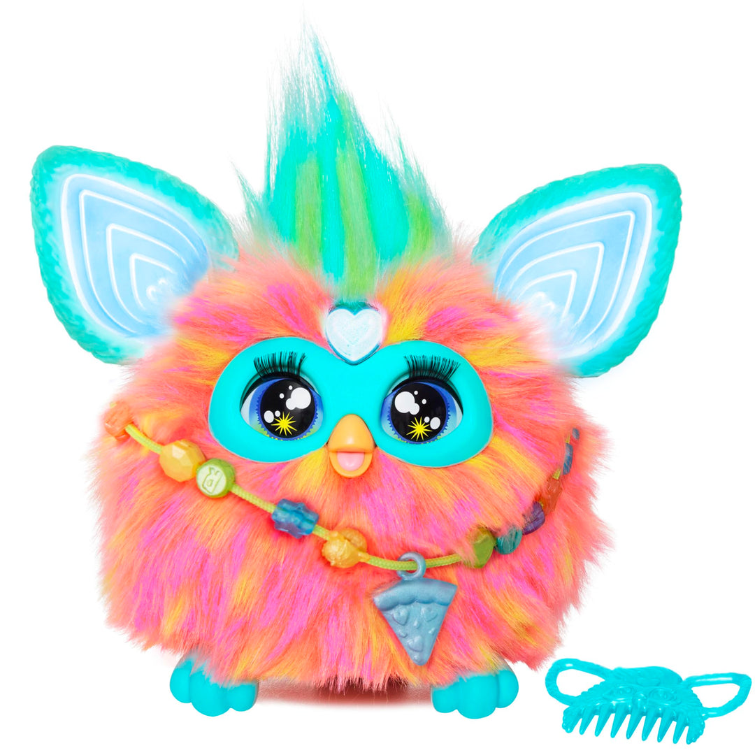 Furby Korallenroter Plüsch, interaktiv – Französische Version (Die Verpackung kann variieren)