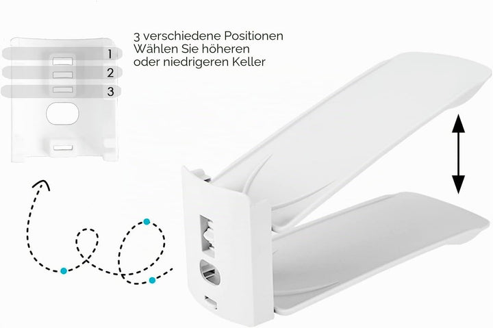 Schuhorganizer Platzsparend, rutschfest Schuhe Schrank, Schuhregal 3 Höhenverstellbar Mit Allen Arte