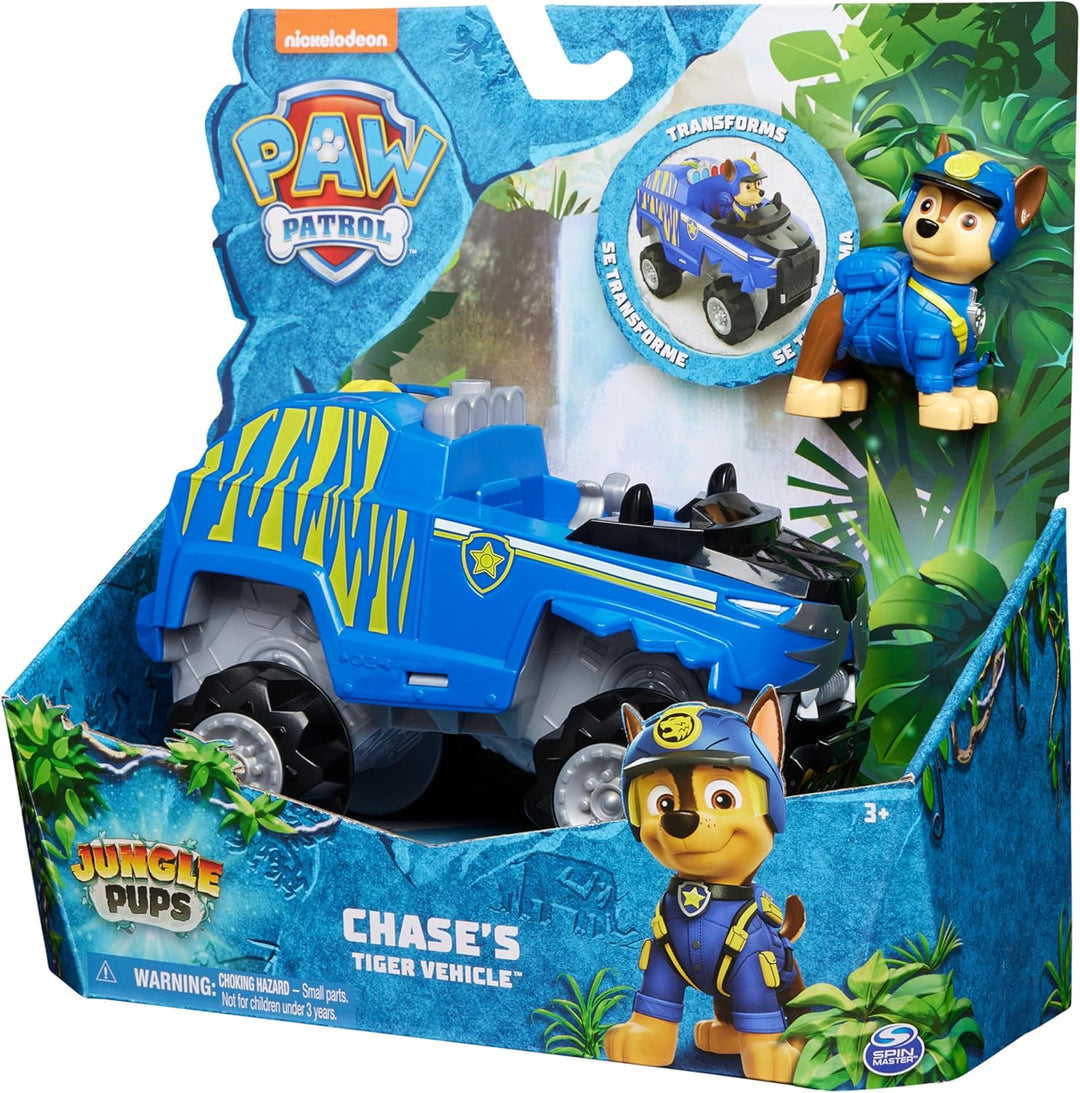 PAW Patrol Jungle Pups - Tiger-Fahrzeug mit Chase-Figur (Basis Fahrzeug), Spielzeug für Kinder ab 3