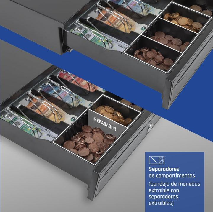 iggual - Geldkassette Abschliessbar IRON - 30 | Kassenschublade mit automatischer oder manueller Öff