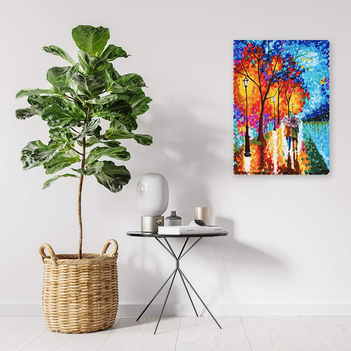 Leinwandbild XXL Herbst Wandbild Kunst für Wohnzimmer Mehrfarbig 80x120 cm 80L x 120B cm M_15414, 80