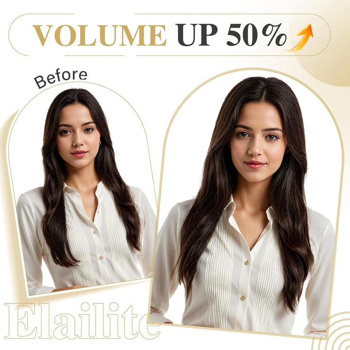 Elailite Extensions Echthaar Clip in 8 Tressen Glatt 