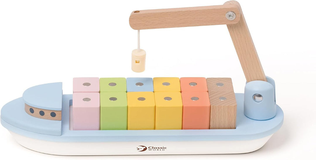 Classic World Magnetspiel Schiff ab 2 Jahre | Montessori Spielzeug 2 Jahre | Holzspielzeug für unter