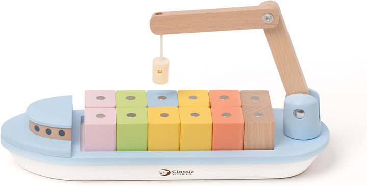 Classic World Magnetspiel Schiff ab 2 Jahre | Montessori Spielzeug 2 Jahre | Holzspielzeug für unter
