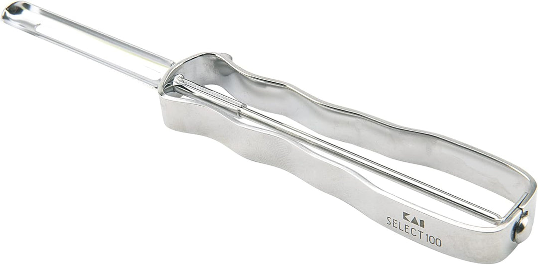 KAI Universalschäler - I-Schäler aus Edelstahl mit Klinge 5 cm / Griff 11 cm - Sparschäler Schäler f